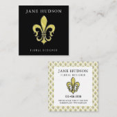 Elegante Lilie Design Business Card Quadratische Visitenkarte (Vorne/Hinten)
