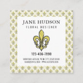 Elegante Lilie Design Business Card Quadratische Visitenkarte (Rückseite)