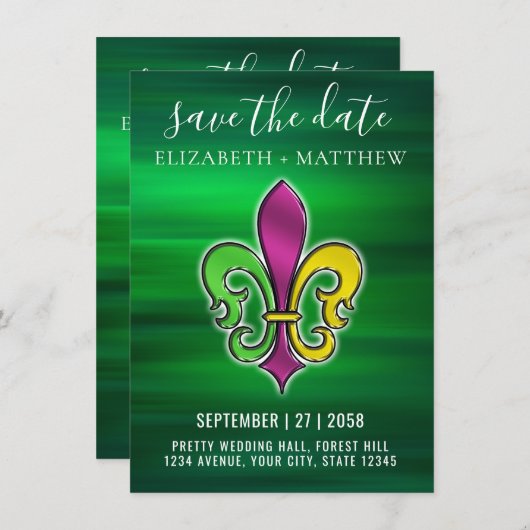 Elegante Lilie Design Einladung (Vorne/Hinten)