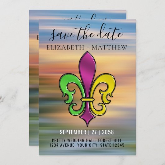 Elegante Lilie Design Einladung (Vorne/Hinten)