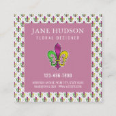 Elegante Lilie Design Square Business Card Quadratische Visitenkarte (Rückseite)