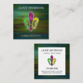 Elegante Lilie Design Square Business Card Quadratische Visitenkarte (Vorne/Hinten)