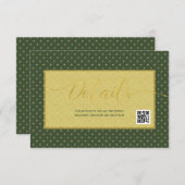Elegante Lilie Hochzeitsgast Details QR-Code Begleitkarte (Vorne/Hinten)
