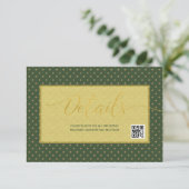 Elegante Lilie Hochzeitsgast Details QR-Code Begleitkarte (Stehend Vorderseite)