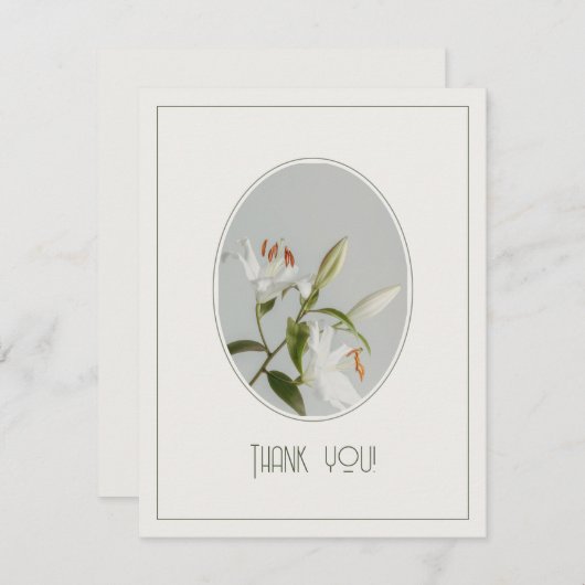 Elegante Lilie vintage Dankeskarte (Vorne/Hinten)