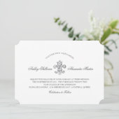 Elegante Lilie Wedding 3 Einladung (Stehend Vorderseite)