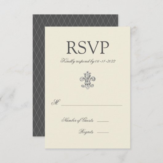 Elegante Lilie Wedding RSVP (Vorne/Hinten)