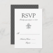 Elegante Lilie Wedding RSVP 2 (Vorne/Hinten)