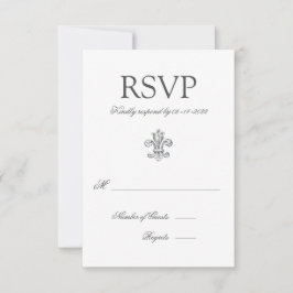 Elegante Lilie Wedding RSVP 2 Karte