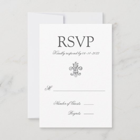 Elegante Lilie Wedding RSVP 2 Karte (Vorderseite)