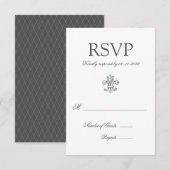 Elegante Lilie Wedding RSVP 2 Karte (Vorne/Hinten)