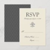 Elegante Lilie Wedding RSVP Karte (Vorne/Hinten)