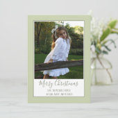 Elegante Lilie Weihnachts-Fotokarten Feiertagskarte (Stehend Vorderseite)