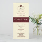 Elegante Lilien-formaler Abschluss (rot) Einladung (Stehend Vorderseite)