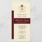 Elegante Lilien-formaler Abschluss (rot) Einladung (Vorne/Hinten)