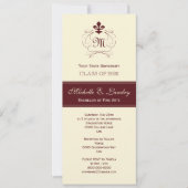 Elegante Lilien-formaler Abschluss (rot) Einladung (Vorderseite)