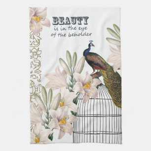 Elegante Lilien Pfau Handtuch