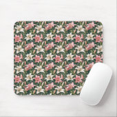 Elegante Lilien- und Blattkomposition Mousepad (Mit Mouse)