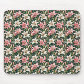 Elegante Lilien- und Blattkomposition Mousepad (Vorne)