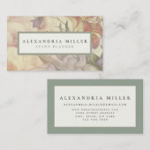 Elegante Lilies & Wilde Blume | Ecru Visitenkarte (Vorne/Hinten)