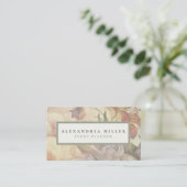 Elegante Lilies & Wilde Blume | Ecru Visitenkarte (Stehend Vorderseite)