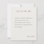 Elegante Lilly Vintage Dankeskarte (Rückseite)