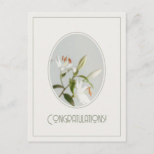 Elegante Lilly Vintage Herzlichen Glückwunsch Postkarte