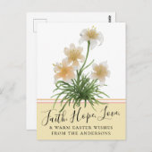 Elegante Lily Blume Faith Hope Oaster Greetings Postkarte (Vorne/Hinten)