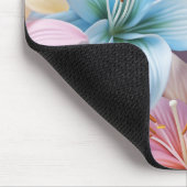 Elegante Lily Blume Nahtloses Muster Mousepad (Ecke)