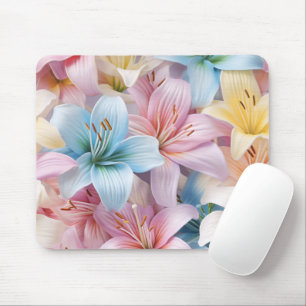 Elegante Lily Blume Nahtloses Muster Mousepad