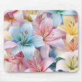 Elegante Lily Blume Nahtloses Muster Mousepad (Vorne)