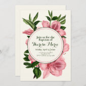 Elegante Lily dachte Taufe Einladung (Vorne/Hinten)