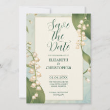 Elegante Lily im Tal Save the Date Hochzeit