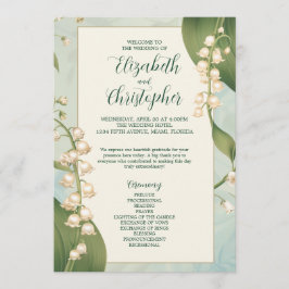 Elegante Lily im Tal Save the Date Hochzeit Programm