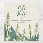 Elegante Lily im Tal Save the Date Hochzeit Weinetikett (Einzelnes Label)
