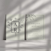 Elegante Lily Line Einladung zur Hochzeit