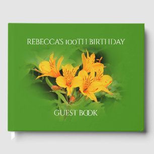 Elegante Lily of the Incas 100. Geburtstag Gästebuch