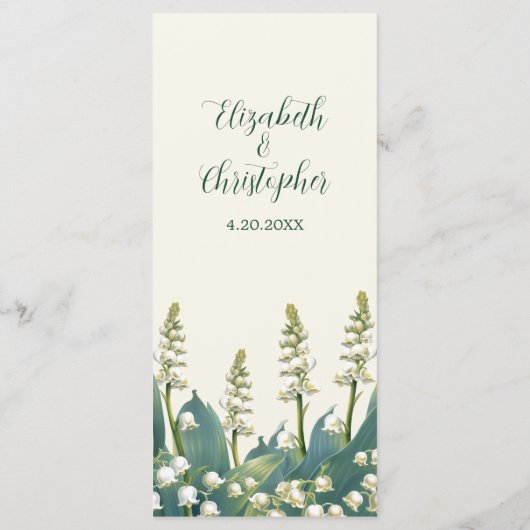 Elegante Lily of the Tal Hochzeit Menükarte (Rückseite)