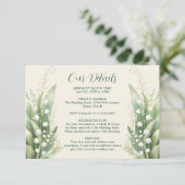 Elegante Lily of the Tal Wedding Horiz Begleitkarte (Stehend Vorderseite)