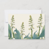 Elegante Lily of the Valle Floral Wedding Horiz RSVP Karte (Rückseite)