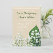 Elegante Lily of the Valley Blume Hochzeit Einladung (Stehend Vorderseite)