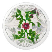 Elegante Lily of the Valley Blume Viktorianisch Keramikknauf (Vorderseite)