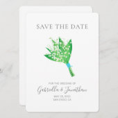 Elegante Lily of the Valley Bouquet Save the Date (Vorne/Hinten)