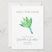 Elegante Lily of the Valley Bouquet Save the Date (Vorderseite)