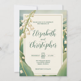 Elegante Lily of the Valley Floral Landschaft Hoch Einladung
