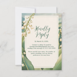 Elegante Lily of the Valley Floral Wedding Vertica RSVP Karte