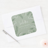 Elegante Lily of the Valley Garden Brautparty Quadratischer Aufkleber (Umschlag)