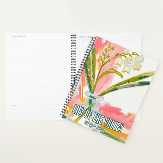 Elegante Lily of the Valley May Birth Month Blume Planer (Anzeige)