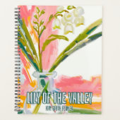 Elegante Lily of the Valley May Birth Month Blume Planer (Vorderseite)