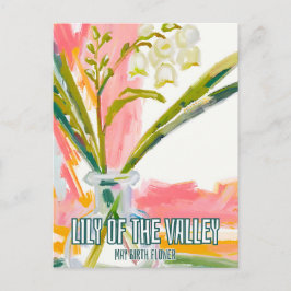 Elegante Lily of the Valley May Birth Month Blume Postkarte